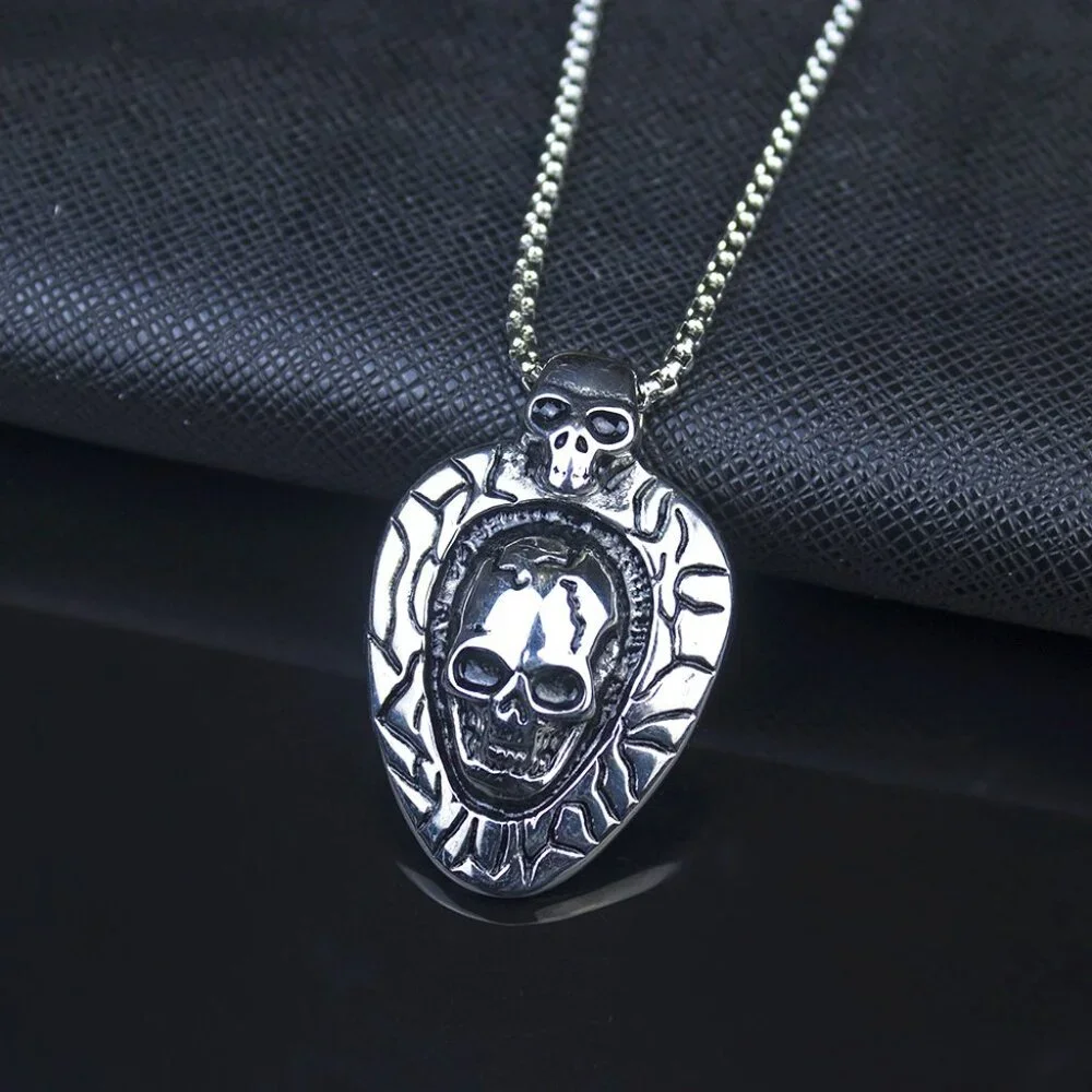 Retro Punk Gothic Skull Necklace for Men, BL55590012